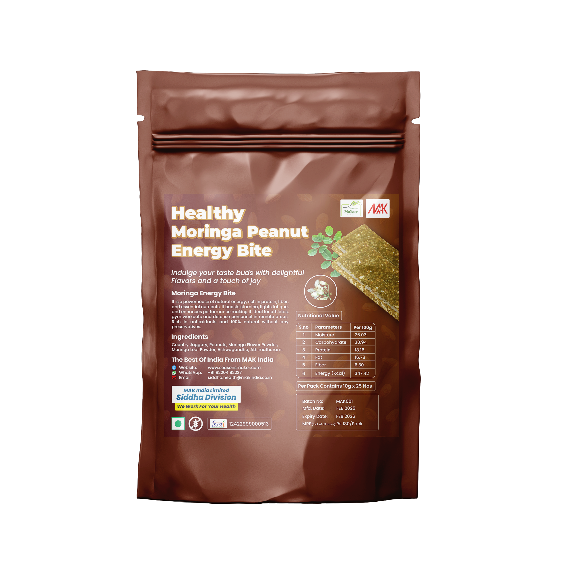 Moringa Peanut Bar